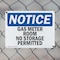 Signmission Gas Meter Room No Storage Permitted, 14 in W x Rectangle, Plastic OS-2PACK-NS-P-1014-L-13010 - alternate 7
